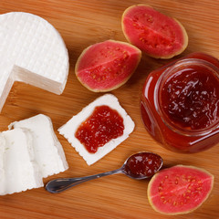 Brazilian dessert Romeo and Juliet, goiabada jam of guava and cheese