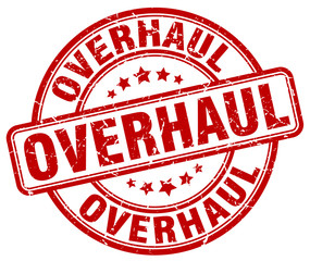 overhaul red grunge stamp