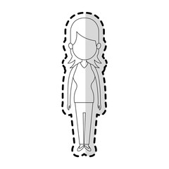 faceless woman with layered hair cartoon icon image vector illustration design  sticker