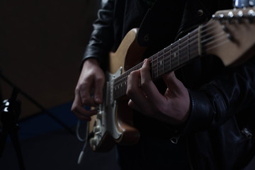Fototapeta premium Guitarist Playing The Guitar