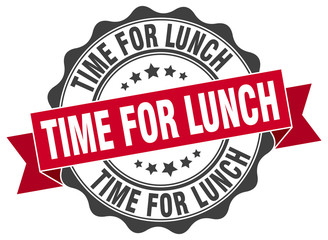 time for lunch stamp. sign. seal