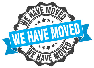 Obraz premium we have moved stamp. sign. seal
