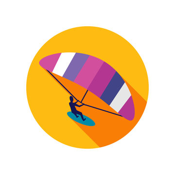 Kite boarding. Kite surfing icon. Summer. Vacation