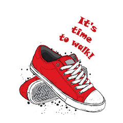 Stylish sneakers. Vector illustration for a postcard or a poster.

