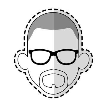 faceless man with glasses and beard cartoon icon image vector illustration design  sticker