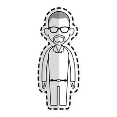 faceless man with glasses and beard cartoon icon image vector illustration design  sticker