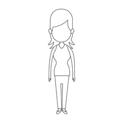 faceless woman with layered hair cartoon icon image vector illustration design 
