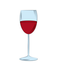 wineglass icon over white background. colorful design. vector illustration