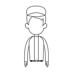 faceless man with baseball cap cartoon icon image vector illustration design 