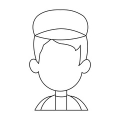 faceless man with baseball cap cartoon icon image vector illustration design 