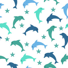 Dolphin seamless pattern 