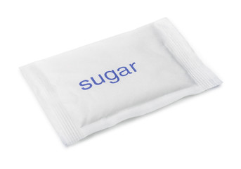 White sugar paper sachet