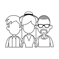 Obraz na płótnie Canvas three people cartoon icon image vector illustration design 