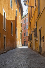Fototapeta na wymiar Little street in Rome