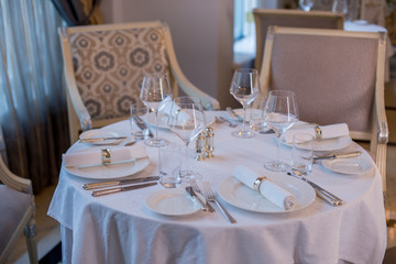 beautiful table setting with fork and plate