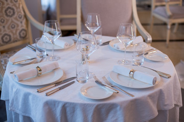 beautiful table setting with fork and plate