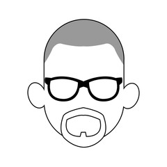 faceless man with glasses and beard cartoon icon image vector illustration design 