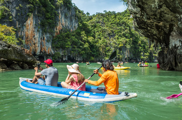 Hiking kayaking the caves of Phang nga Bay, Thailand