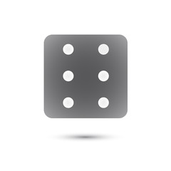 Icon gray cube on a white background