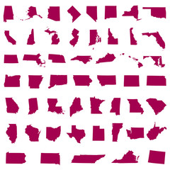 United States Icons red on a white background