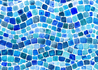 Gordijnen Wave blue mosaic © Sveta_Aho