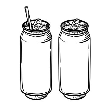 Vector beer or soda. Hand drawn craft beer illustrations. Vintage drink sketch. Great for restaurant or cafe drink menu.
