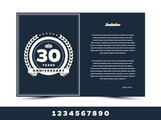 Anniversary 5th, 10th, 25th, 20th, 30th, 40th, 50th, 60th, 70th, 80th invitation/congratulation card.