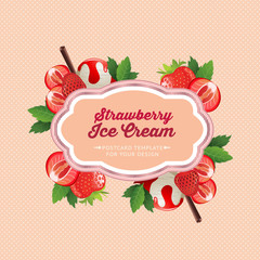 strawberry ice cream polkadot
