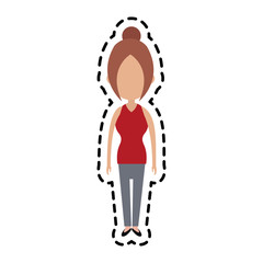 faceless woman with hair in bun icon image vector illustration design 