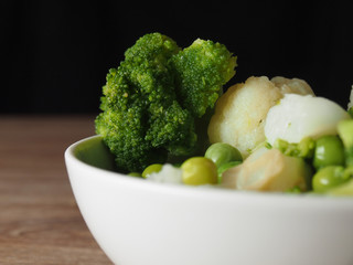Broccoli cauliflower peas