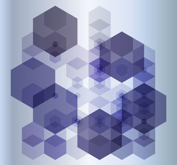Obraz premium Vector geometric background with blue hexagons