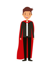  man with a red cap over white background. colorful design. vector illustration