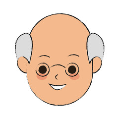 old man cartoon icon over white background. vector illustration