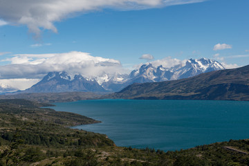 Naklejka na ściany i meble Lake in Torres Del Paine National Park, Patagonia, Chile