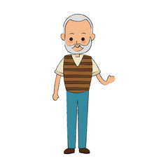 old man cartoon icon over white background. vector illustration