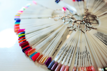 the color of Polish for manicure. testers nail Polish