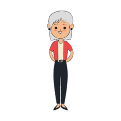 old woman cartoon icon over white background. vector illustration