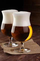 Still Life with a draft beer by the glass.