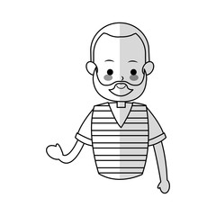 old man cartoon icon over white background. vector illustration