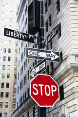 Liberty Street Sign in New York City