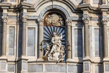 Fototapeta na wymiar Details of Catania Cathedral in Catania on the island of Sicily, Italy