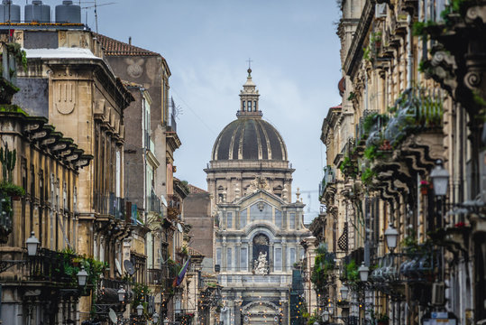 Catania Cathedral in Catania on the island of Sicily, Italy