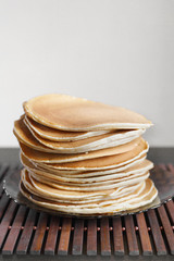 Cooking pancakes for breakfast