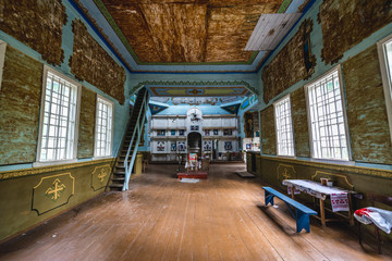 Inside the Orthodox church in Krasne, deserted village of Chernobyl Exclusion Zone, Ukraine