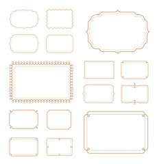 Set of vintage frames. Vector elements. Can be use for page decoration, advertising, promotional and etc.