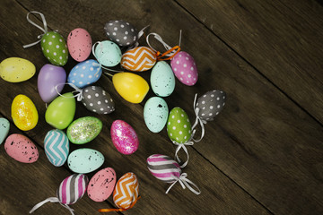 Easter theme. handmade Eggs  background, place for typography