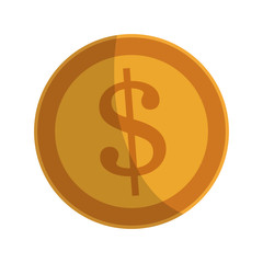money coin icon over white background. vector illustration