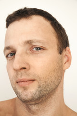 Obraz premium Caucasian man portrait over white wall