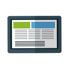 tablet device icon over white background. vector illustration