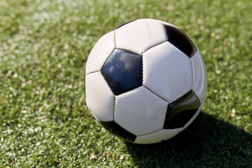 soccer ball on football field